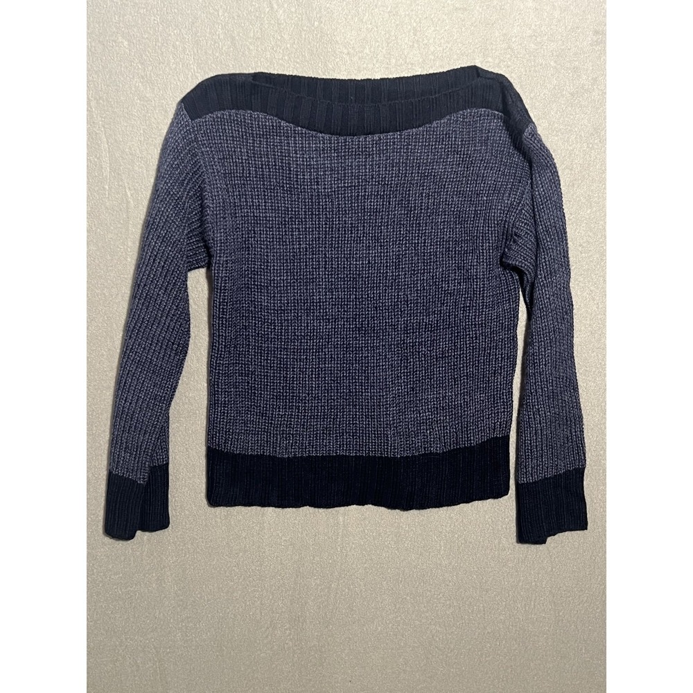 APT. 9 Women's Small S Blue Navy Ribbed‎ Boat Neck Acrylic Sweater Made in USA